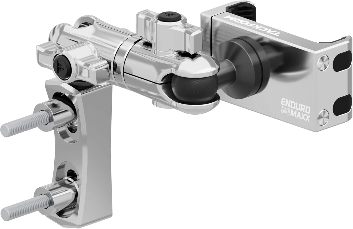 Tackform Chrome Motorcycle Perch/Brake/Clutch Reservoir Phone Mount – 20MAXX Spring Cradle | 3.5” Long Reach Arm | Billet Aluminum | Compatible with Harley-Davidson, Gold Wing, Honda, More