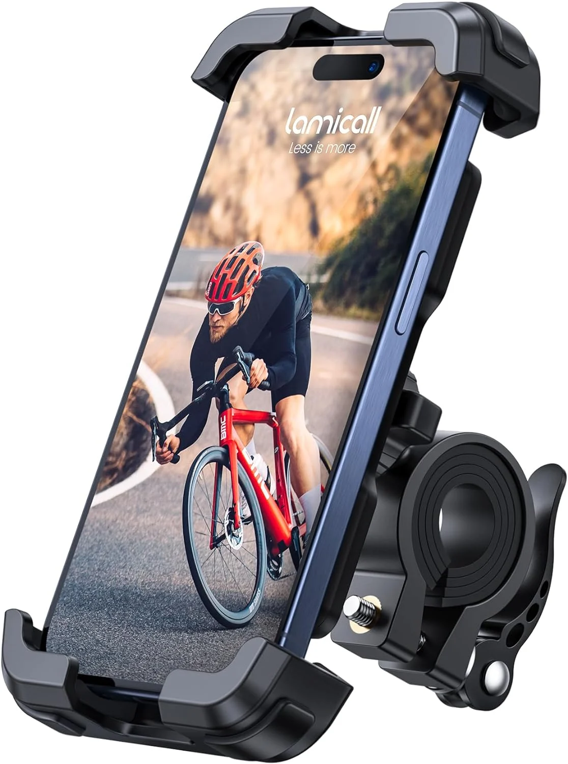 Lamicall Bike Phone Mount Holder – Motorcycle Phone Mount, Adjustable Cell Phone Holder Gifts, E-Bike Bicycle Scooter Handlebar Cradle Clip for iPhone Air 17 Pro Max, 16 15 Plus, 14, 4.7-6.8″ Phone
