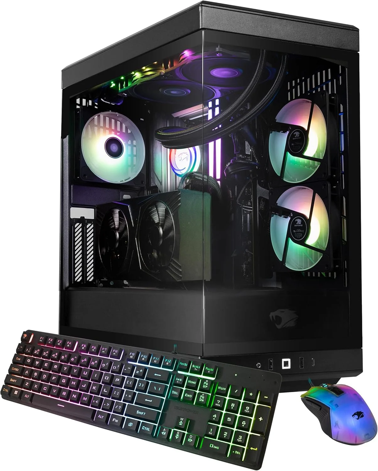 iBUYPOWER Y40 PRO Black Gaming PC Desktop Computer AMD Ryzen 9 7900X CPU, NVIDIA GeForce RTX 5070Ti 16GB GPU, 32GB DDR5 RGB 5200MHz RAM, 2TB NVMe SSD, Windows 11 Home, Keyboard, Mouse – Y40BA9N57T01