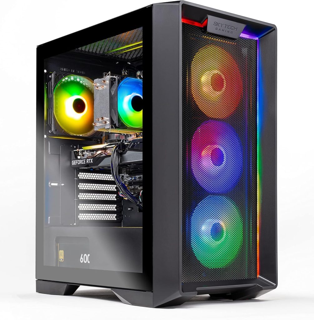 Skytech Gaming Nebula Desktop PC, Ryzen 7 5700 3.7 GHz (4.6GHz Turbo), NVIDIA RTX 5060 Ti 16GB, 1TB Gen4 NVMe SSD, 32GB DDR4 RAM 3200, 650W Gold PSU, Wi-Fi, Win 11