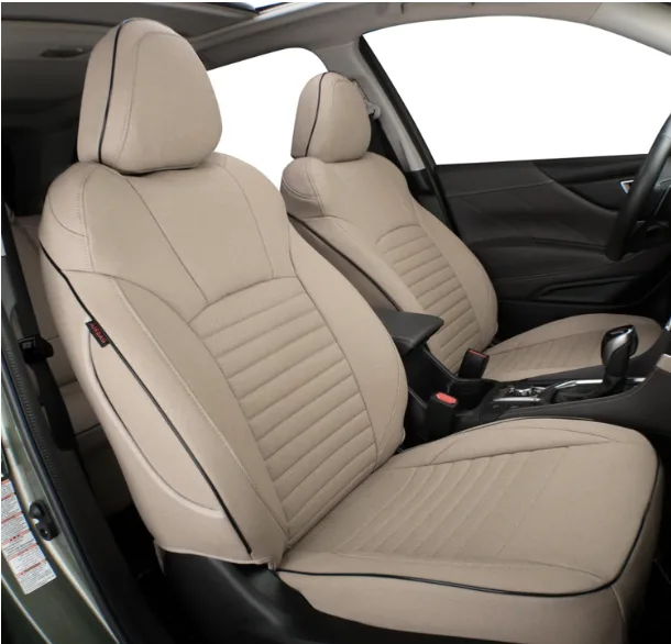 EKR Forester Seat Covers Custom Fit for Subaru Forester 2014 2015 2016 2017 2018(Not for Base), Leather Seat Covers for Cars,SUV Full Set,Faux Leather(Beige) 