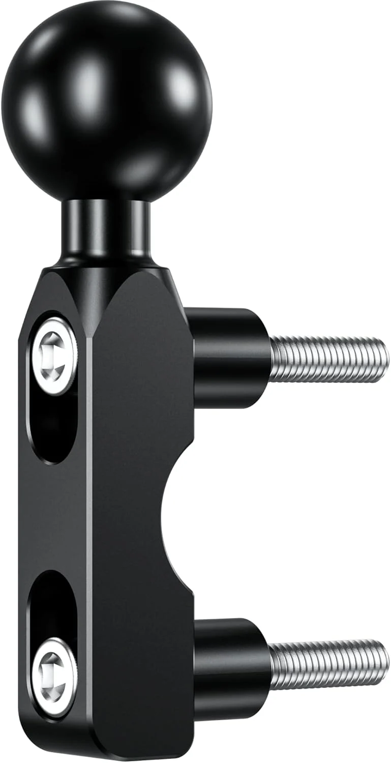 BRCOVAN Aluminum Alloy Mount Base with 1” TPU Ball for Motorcycle Brake/Clutch Reservoir Compatible with RAM Mounts B Size 1” Ball Double Socket Arm & Bike Motorcycle Phone Holder