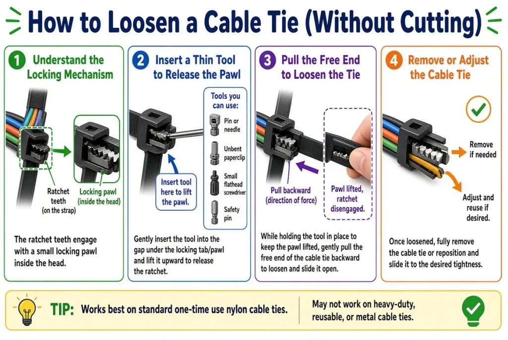 How to loosen a cable tie​
